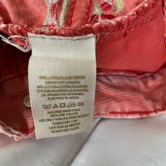 Free People Corduroy Floral Skinny Print Embroidered Y2K Pants Jeans Size 26 - Picture 7 of 7